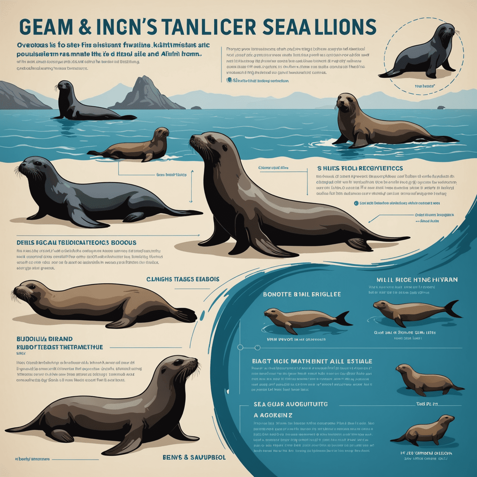 An infographic showing the proper viewing distance from seals and sea lions, with illustrations of calm vs. distressed animal behaviors.